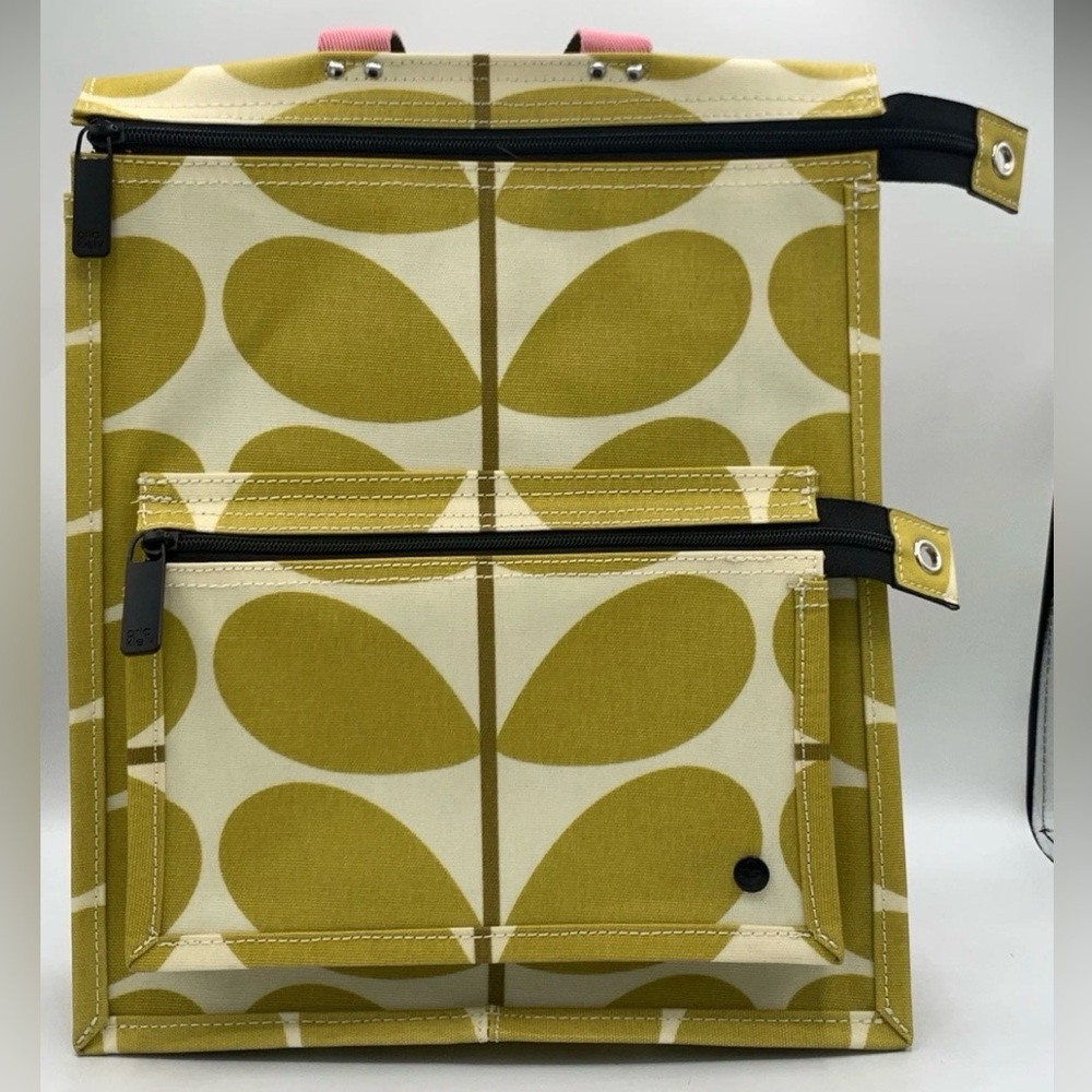 Orla Kiely - Coated Canvas Flat Pack Backpack - Larkhall - Dill